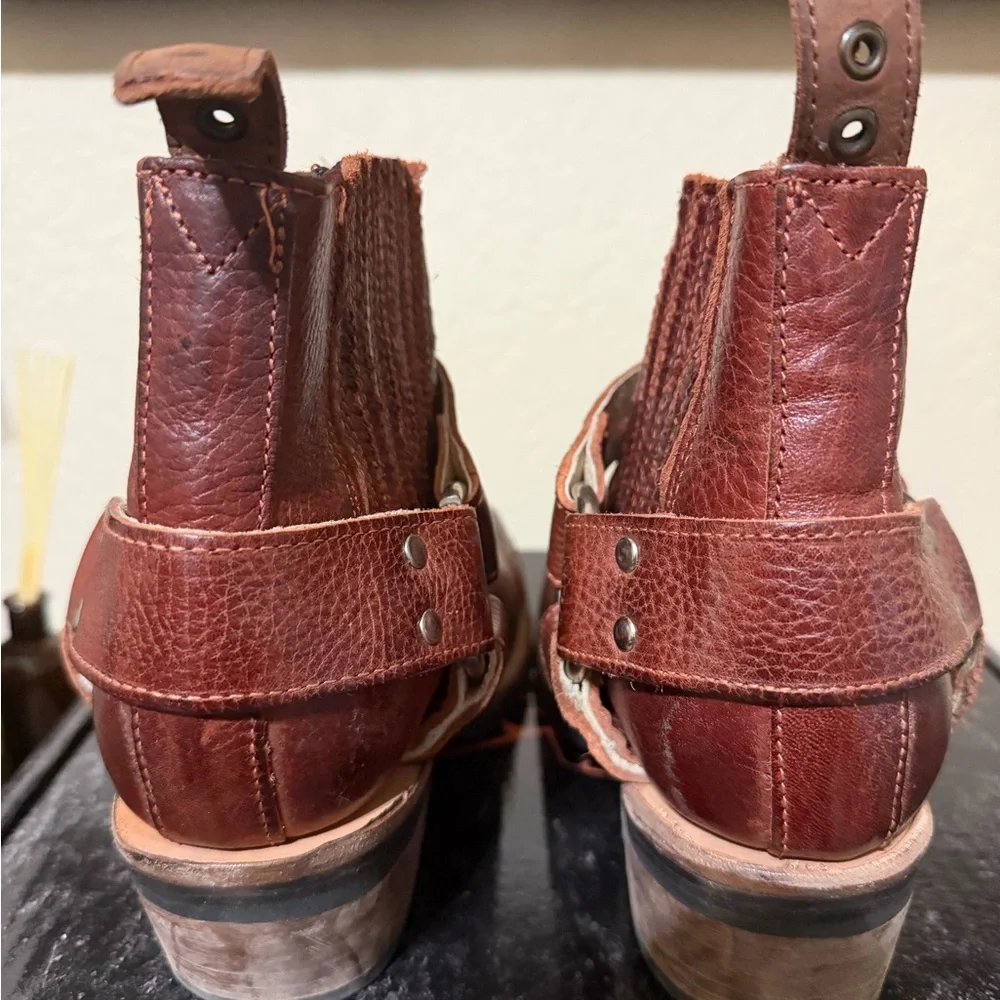 Freebird Chestnut Leather Ankle Boots - Picture 4 of 8